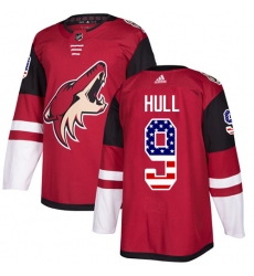Youth Adidas Arizona Coyotes #9 Bobby Hull Authentic Red USA Flag Fashion NHL Jersey