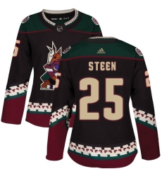Women's Adidas Arizona Coyotes #25 Thomas Steen Authentic Black Alternate NHL Jersey