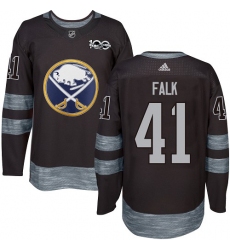 Men's Adidas Buffalo Sabres #41 Justin Falk Premier Black 1917-2017 100th Anniversary NHL Jersey