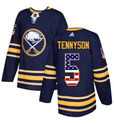 Youth Adidas Buffalo Sabres #5 Matt Tennyson Authentic Navy Blue USA Flag Fashion NHL Jersey