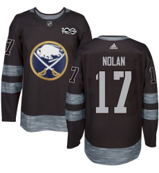 Men's Adidas Buffalo Sabres #17 Jordan Nolan Premier Black 1917-2017 100th Anniversary NHL Jersey