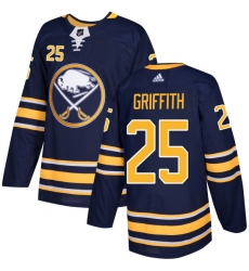 Men's Adidas Buffalo Sabres #25 Seth Griffith Premier Navy Blue Home NHL Jersey