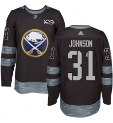 Men's Adidas Buffalo Sabres #31 Chad Johnson Premier Black 1917-2017 100th Anniversary NHL Jersey