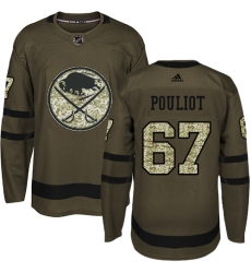Youth Adidas Buffalo Sabres #67 Benoit Pouliot Premier Green Salute to Service NHL Jersey