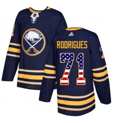 Youth Adidas Buffalo Sabres #71 Evan Rodrigues Authentic Navy Blue USA Flag Fashion NHL Jersey