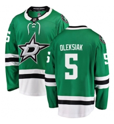Youth Dallas Stars #5 Jamie Oleksiak Authentic Green Home Fanatics Branded Breakaway NHL Jersey