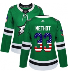 Women's Adidas Dallas Stars #33 Marc Methot Authentic Green USA Flag Fashion NHL Jersey