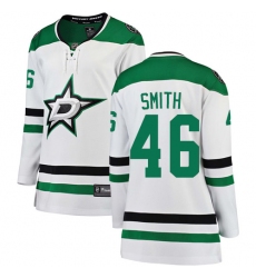 Women's Dallas Stars #46 Gemel Smith Authentic White Away Fanatics Branded Breakaway NHL Jersey