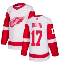 Youth Adidas Detroit Red Wings #17 David Booth Authentic White Away NHL Jersey