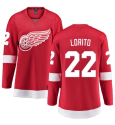 Women's Detroit Red Wings #22 Matthew Lorito Fanatics Branded Red Home Breakaway NHL Jersey
