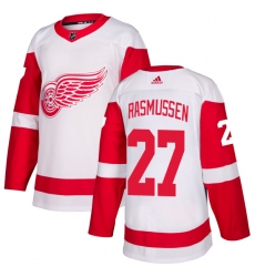 Women's Adidas Detroit Red Wings #27 Michael Rasmussen Authentic White Away NHL Jersey