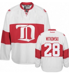 Men's Reebok Detroit Red Wings #28 Luke Witkowski Authentic White Third NHL Jersey