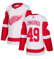 Men's Adidas Detroit Red Wings #49 Eric Tangradi Authentic White Away NHL Jersey