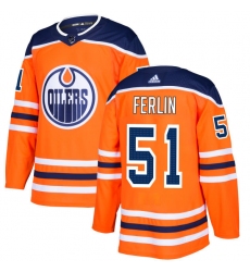 Youth Adidas Edmonton Oilers #51 Brian Ferlin Authentic Orange Home NHL Jersey