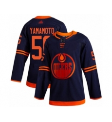 Men's Edmonton Oilers #56 Kailer Yamamoto Authentic Navy Blue Alternate Hockey Jersey