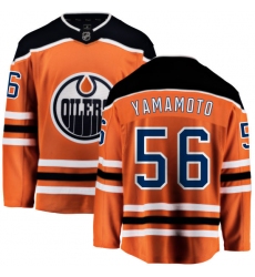 Men's Edmonton Oilers #56 Kailer Yamamoto Fanatics Branded Orange Home Breakaway NHL Jersey