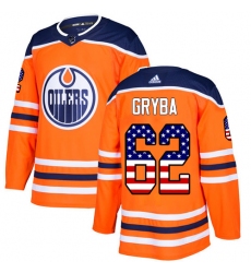 Youth Adidas Edmonton Oilers #62 Eric Gryba Authentic Orange USA Flag Fashion NHL Jersey