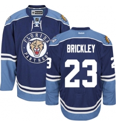 Men's Reebok Florida Panthers #23 Connor Brickley Premier Navy Blue Third NHL Jersey