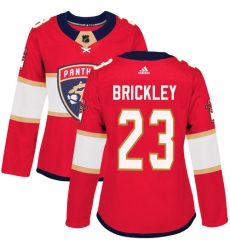 Women's Adidas Florida Panthers #23 Connor Brickley Authentic Red Home NHL Jersey