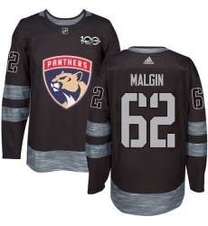 Men's Adidas Florida Panthers #62 Denis Malgin Premier Black 1917-2017 100th Anniversary NHL Jersey
