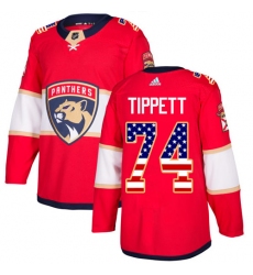 Youth Adidas Florida Panthers #74 Owen Tippett Authentic Red USA Flag Fashion NHL Jersey