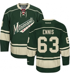 Men's Reebok Minnesota Wild #63 Tyler Ennis Premier Green Third NHL Jersey