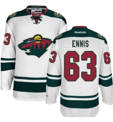 Women's Reebok Minnesota Wild #63 Tyler Ennis Authentic White Away NHL Jersey