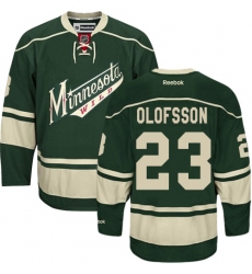 Youth Reebok Minnesota Wild #23 Gustav Olofsson Authentic Green Third NHL Jersey