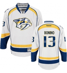 Youth Reebok Nashville Predators #13 Nick Bonino Authentic White Away NHL Jersey