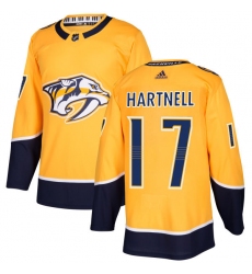 Men's Adidas Nashville Predators #17 Scott Hartnell Premier Gold Home NHL Jersey