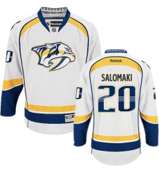 Youth Reebok Nashville Predators #20 Miikka Salomaki Authentic White Away NHL Jersey