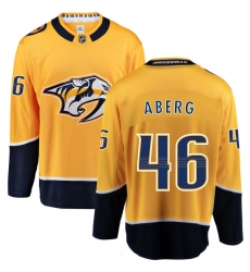 Men's Nashville Predators #46 Pontus Aberg Fanatics Branded Gold Home Breakaway NHL Jersey