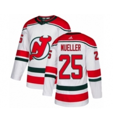 Men's Adidas New Jersey Devils #25 Mirco Mueller Authentic White Alternate NHL Jersey