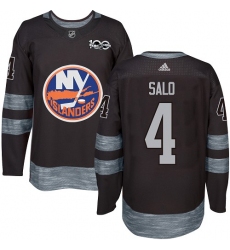 Men's Adidas New York Islanders #4 Robin Salo Premier Black 1917-2017 100th Anniversary NHL Jersey