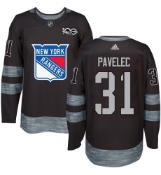 Men's Adidas New York Rangers #31 Ondrej Pavelec Premier Black 1917-2017 100th Anniversary NHL Jersey
