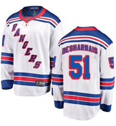 Youth New York Rangers #51 David Desharnais Fanatics Branded White Away Breakaway NHL Jersey