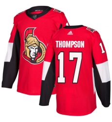 Men's Adidas Ottawa Senators #17 Nate Thompson Authentic Red Home NHL Jersey