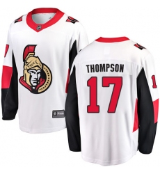 Men's Ottawa Senators #17 Nate Thompson Fanatics Branded White Away Breakaway NHL Jersey