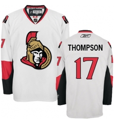 Men's Reebok Ottawa Senators #17 Nate Thompson Authentic White Away NHL Jersey