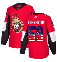 Men's Adidas Ottawa Senators #59 Alex Formenton Authentic Red USA Flag Fashion NHL Jersey