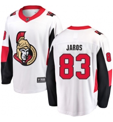 Youth Ottawa Senators #83 Christian Jaros Fanatics Branded White Away Breakaway NHL Jersey