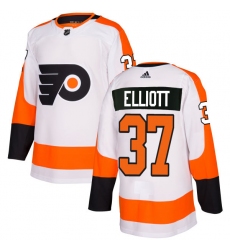 Women's Adidas Philadelphia Flyers #37 Brian Elliott Authentic White Away NHL Jersey