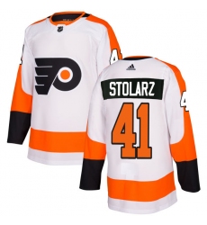 Youth Adidas Philadelphia Flyers #41 Anthony Stolarz Authentic White Away NHL Jersey