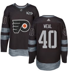 Men's Adidas Philadelphia Flyers #40 Jordan Weal Premier Black 1917-2017 100th Anniversary NHL Jersey