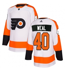 Youth Adidas Philadelphia Flyers #40 Jordan Weal Authentic White Away NHL Jersey