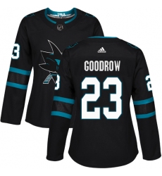 Women's Adidas San Jose Sharks #23 Barclay Goodrow Premier Black Alternate NHL Jersey
