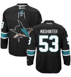 Youth Reebok San Jose Sharks #53 Brandon Mashinter Premier Black Third NHL Jersey