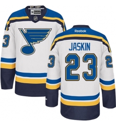 Youth Reebok St. Louis Blues #23 Dmitrij Jaskin Authentic White Away NHL Jersey