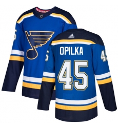 Men's Adidas St. Louis Blues #45 Luke Opilka Premier Royal Blue Home NHL Jersey