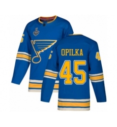Youth St. Louis Blues #45 Luke Opilka Authentic Navy Blue Alternate 2019 Stanley Cup Final Bound Hockey Jersey